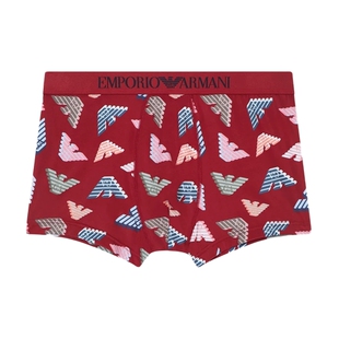 【礼物】EMPORIO ARMANI/阿玛尼春夏新款男撞色满印时尚平角内裤