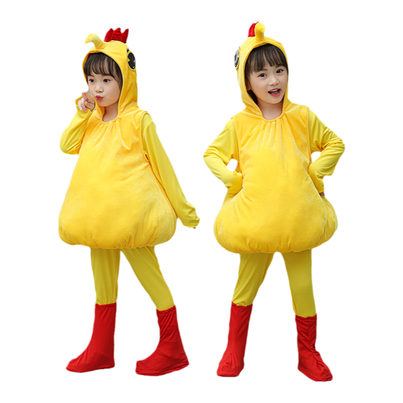 儿童小鸡演出服动物服幼儿小鸡舞蹈表演服卡通大公鸡舞台纱裙服装