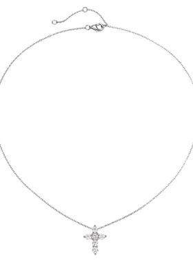 MS情绪波动925银钻十字架项链