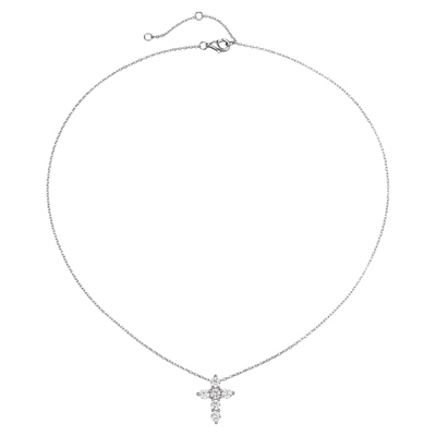 MS情绪波动925银钻十字架项链