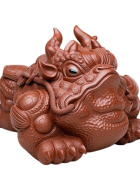 紫砂茶宠招财金蟾茶桌摆件