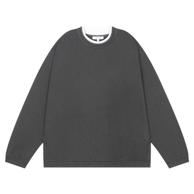 GLOBAL WORK 卫衣男2026春季新款拼接假两件圆领长袖上衣656081