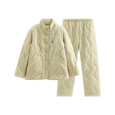 芬腾冬季三层加厚夹棉情侣睡衣