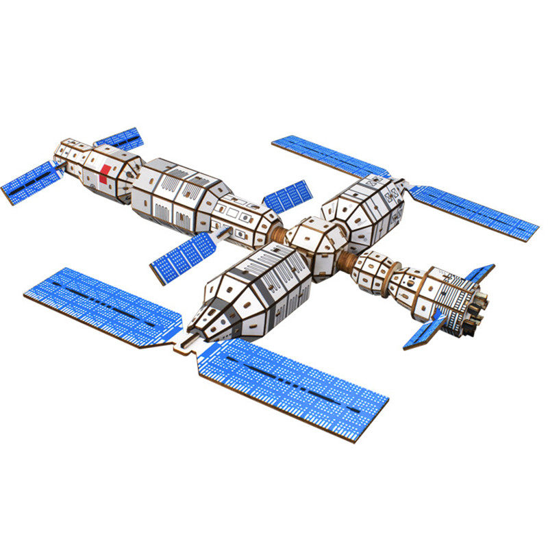空间站手工立体拼图木质玩具