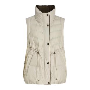 珂莱蒂尔秋冬新款90鹅绒连帽羽绒马甲女背心休闲抽绳收腰外套
