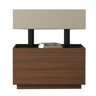 积木悬浮床头柜中古风实木暗格收纳指纹锁小型轻奢高级感卧室家用