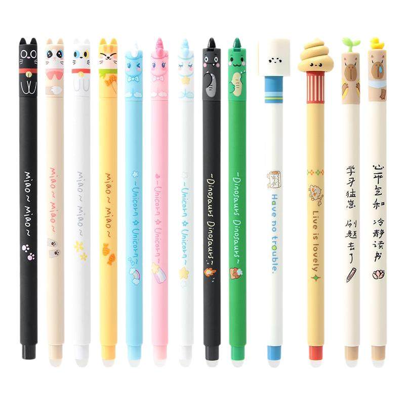 晨光热可擦可爱萌中性笔三年级小初中学生用0.5黑色高颜值ins晶蓝