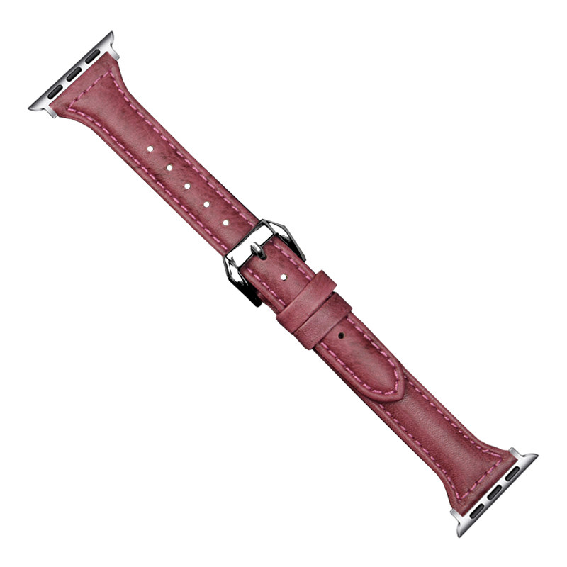 适用apple watch8表带苹果手表iwatch7/6/5/SE真皮细腰潮表带男女