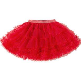 巴拉巴拉女童半身裙红色新年款短裙儿童纱裙秋冬蓬蓬裙公主裙裙子