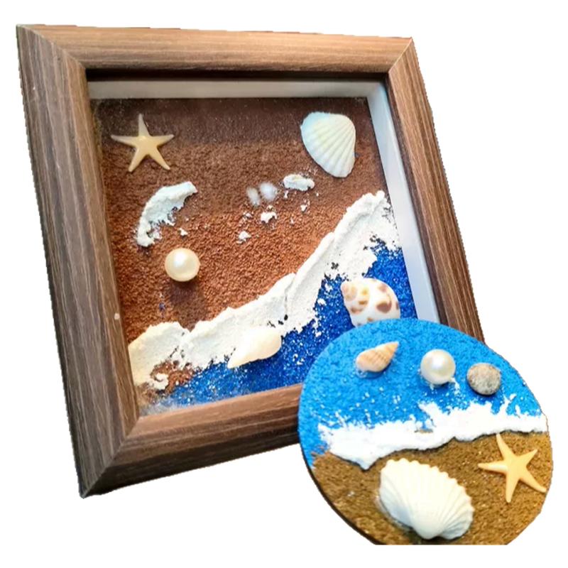 厦门特色旅游文创纪念品浮雕海浪肌理画摆件/冰箱贴贝壳伴手礼