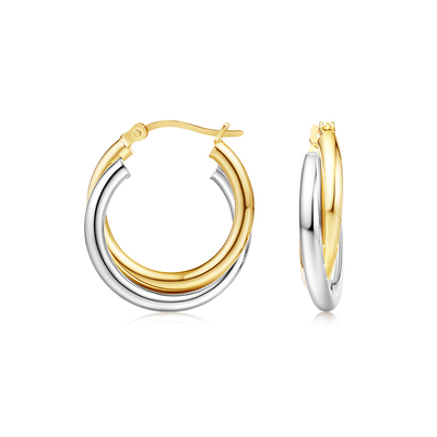 WithLove18K金双色素金耳环