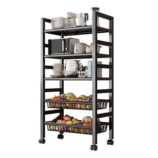 厨房菜篮子置物架落地多层家用果蔬微波炉收纳储物架多功能杂物架