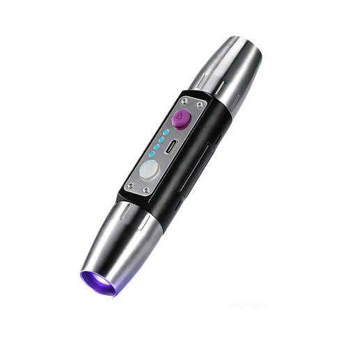 双光源UV黑镜365nm紫光灯强光手电玉石钱币瓷器验烟酒鉴定荧光灯