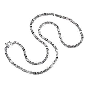 铂金四方卡地项链男PT950白金霸气粗老板链车花素金大气菱形颈链