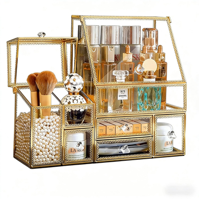 高级感玻璃化妆品收纳盒