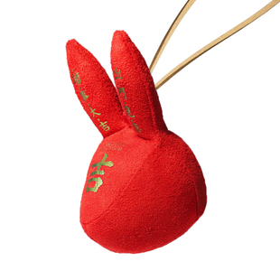 问童子 兔首挂偶出门见喜 玩偶挂件车钥匙扣创意公仔书包挂饰