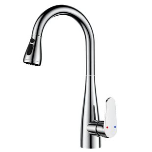 全铜厨房抽拉式水龙头冷热二合一防溅水龙头家用洗菜盆洗衣池龙头