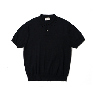 SUPERTOFU老钱风翻领Polo领口山羊绒混纺吸湿透气短袖针织衫 SS25