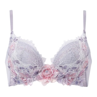 华歌尔Wacoal内衣女上托聚拢小胸显大日系精致蕾丝性感文胸罩22G