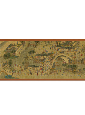 迪爱歪清明上河图1000片拼图装饰画带实木相框中国名画送长辈礼物