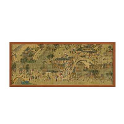 迪爱歪清明上河图1000片拼图装饰画带实木相框中国名画送长辈礼物