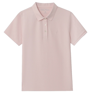 NAUTICA/诺帝卡女装26夏季新品亲肤柔软弹力翻领短袖POLOT恤