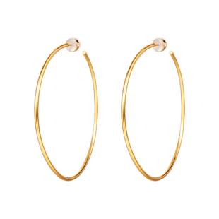 999纯银金色素圈耳环女2026新款爆款高级感轻奢耳钉大圆圈圈耳饰