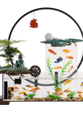 创意客厅流水摆件实木加湿