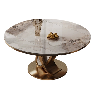 岩板可伸缩餐桌变圆小户型摩贝尔