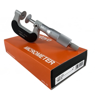 日本三丰公法线千分尺0-25mm进口数显高精度盘头型外径纸厚千分尺