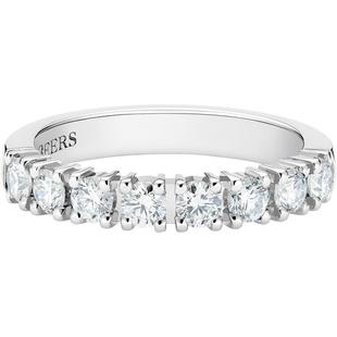 [新年礼物]戴比尔斯 DB Classic Eternity半圈镶钻铂金戒指