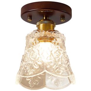 箭牌法式中古风过道吸顶灯2025年新款入户玄关走廊衣帽间玻璃灯