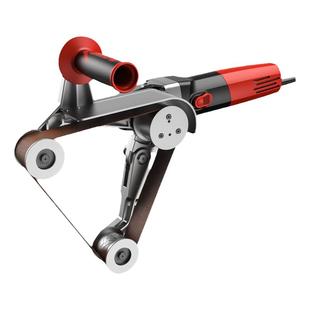 赣星圆管除锈机不锈钢拉丝机圆柱打磨抛光机手持砂带机去毛刺机器