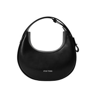 STARTOWN繁星小镇手提包包女黑色单肩斜挎女包2024新款月牙包包