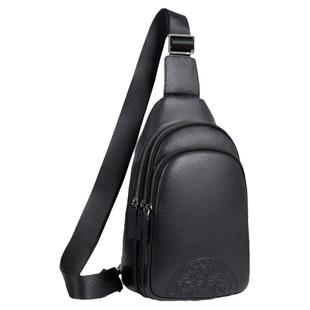 胸包男款2024新款潮小挎包真皮运动背包大容量软牛皮男士斜挎包