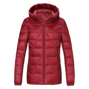 雪中飞2025年新款薄款羽绒服女连帽短款轻薄中老年外套妈妈秋冬装