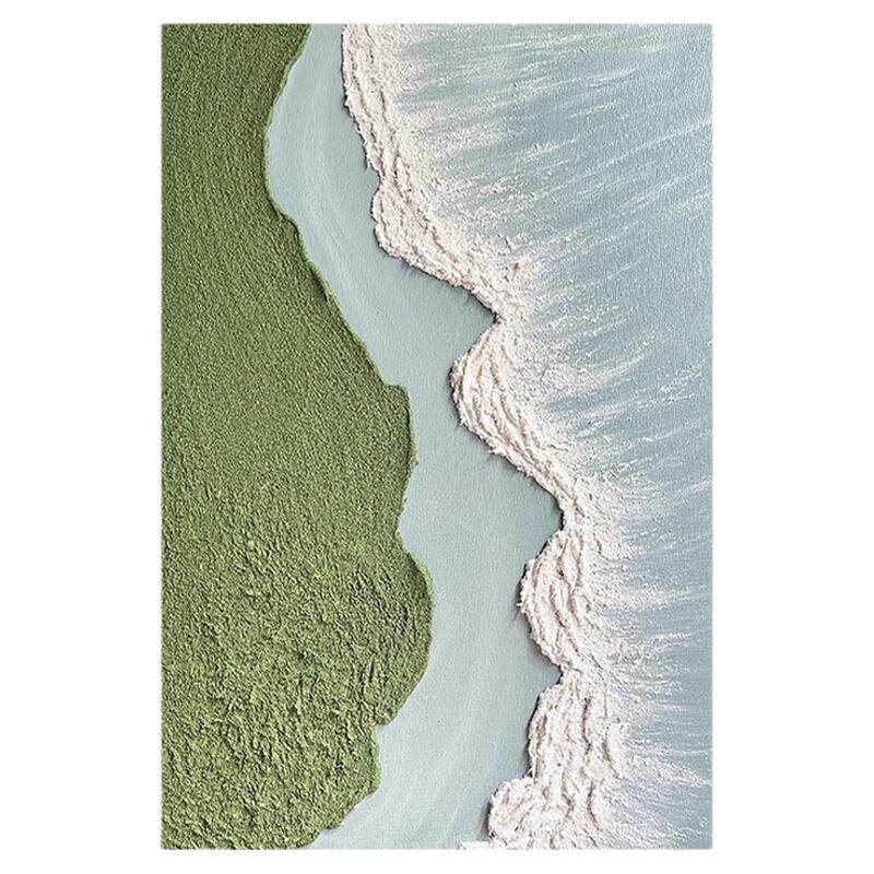 奶油风客厅沙发背景墙装饰画现代简约白色海浪挂画玄关走廊壁画