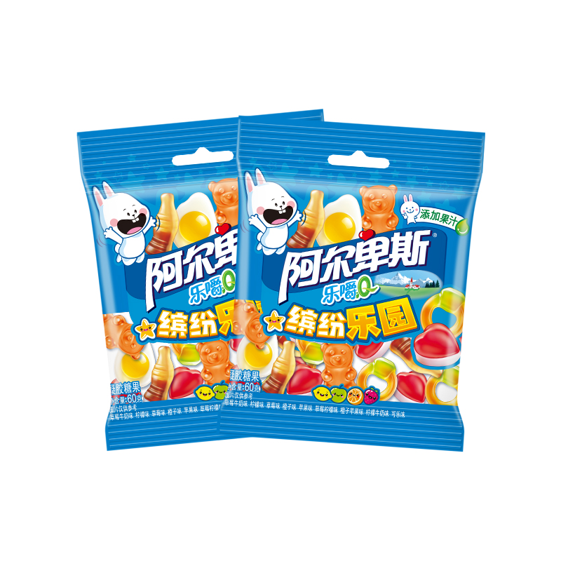 【新品推荐】阿尔卑斯乐嚼Q萌橡皮啫喱糖混合水果汁夹心软糖零食