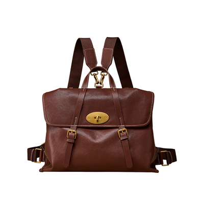 凯撒通勤女双肩包水晶植鞣牛皮