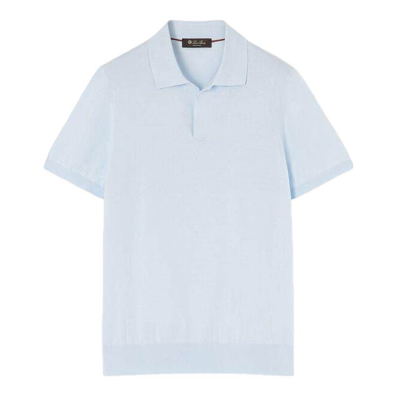 LoroPiana/诺悠翩雅男士奢华剃须针织常规版型无扣短袖Polo衫新款