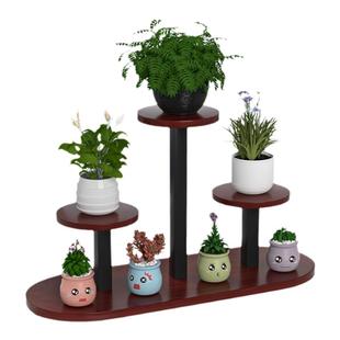 窗台花架卧室铁艺飘窗多层花架子实木网红多肉花盆架桌上置物架