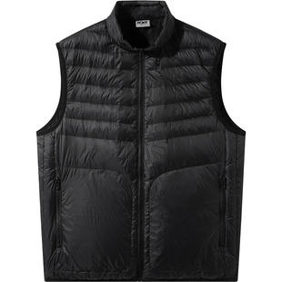 PONY波尼秋冬新品男白鸭绒轻盈保暖羽绒服背心244M2EG02BK