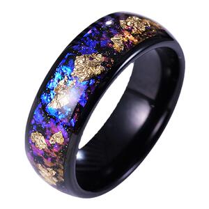 赤月钨金九紫离火可刻字戒指