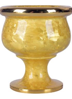 供佛黄铜结晶供杯铜酒杯财神茶杯奉神拜神酒杯供杯摆件铜圣水杯