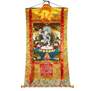 闯隆玛吉拉准唐卡挂画 西藏藏式手工装裱矿物颜料 中式家居装饰画