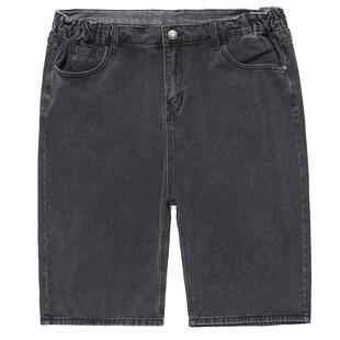 夏季薄款牛仔短裤男士宽松直筒五分中裤胖子七分马裤子加肥加大码