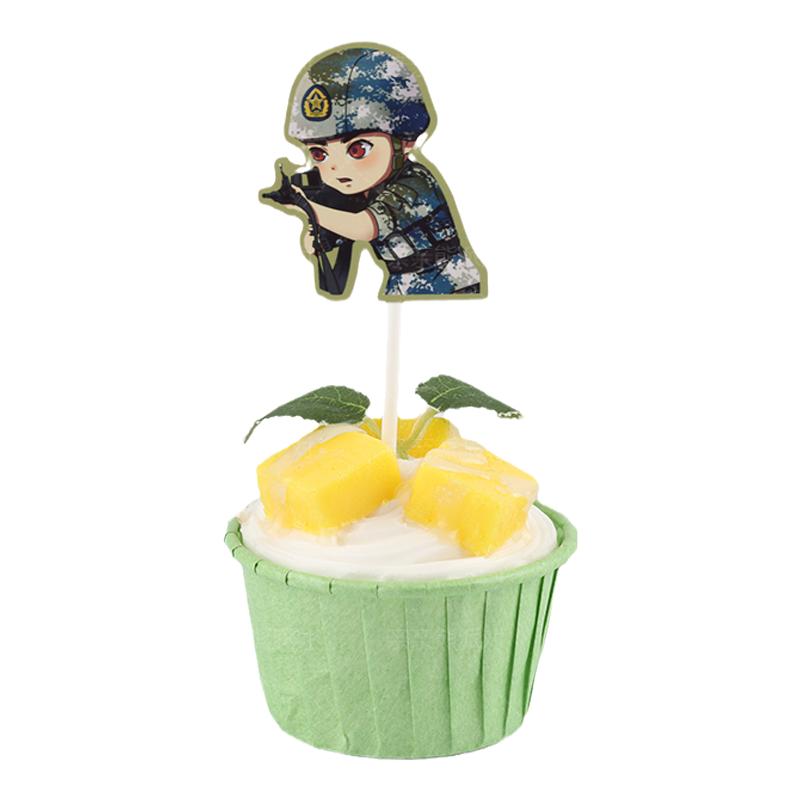 绿色迷彩士兵甜品台装饰