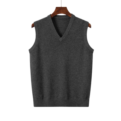 羊毛背心V领男士秋冬薄款新款