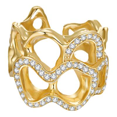 tmajor雕塑镂空镶嵌宝石戒指