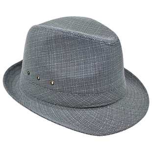 礼帽男夏季英伦绅士帽透气中老年人帽子男款礼帽爵士帽灰色小礼帽